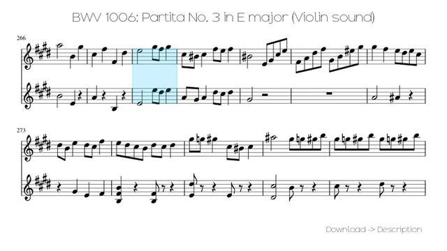 🎶 BWV 1006: Partita No. 3 In E Major (Violin Sound) 🎸🎸