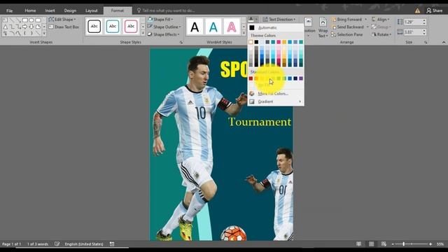 Create a Football Sports Poster Design In MS Word || Football Tournament Poster design 2021. смотреть онлайн
