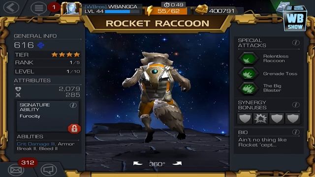Marvel: Contest of Champions - 4-Star ROCKET RACCOON Super Attack Review [iPad/Android] смотреть онлайн