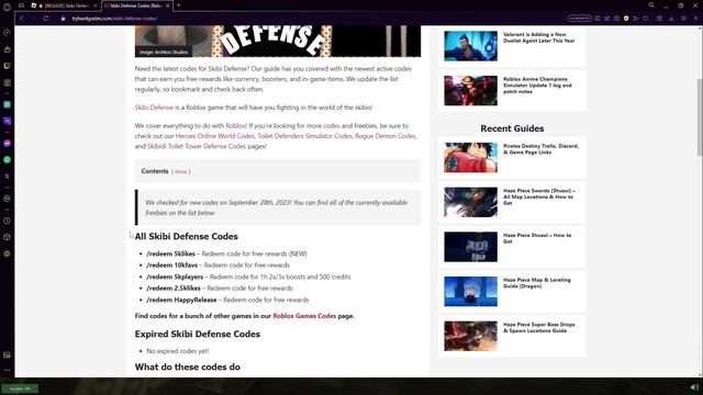 All of the codes for skibi defense (WORKING) смотреть онлайн