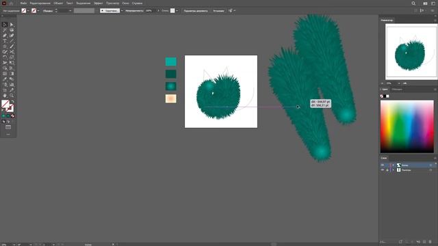 ПУШИСТЫЙ КОТИК инструментом переход в программе Adobe Illustrator смотреть онлайн