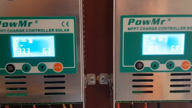 Наблюдение работы двух контроллеров мппт поли и моно панелей в пасмурную погоду