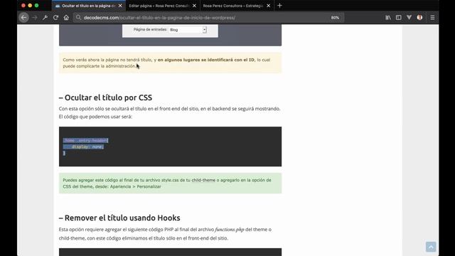 Ocultar el título en la página de inicio de WordPress смотреть онлайн