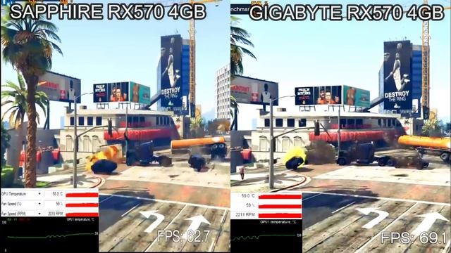 SAPPHIRE OR GIGABYTE RX 570 4GB TEST IN 2 GAMES смотреть онлайн