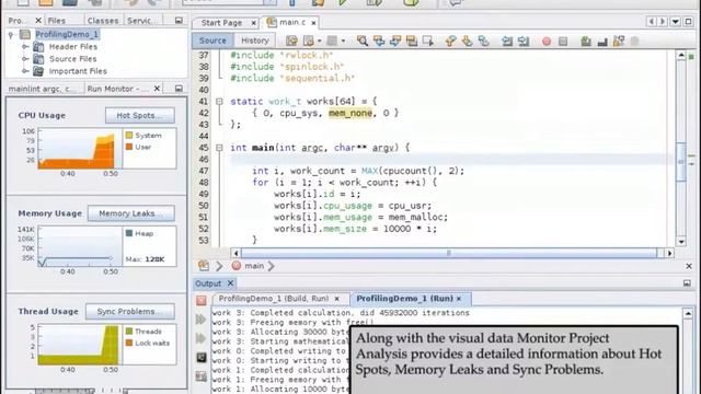 Performance Analysis with Project Monitoring in the Oracle Solaris Studio IDE смотреть онлайн