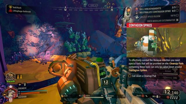 Deep Rock Galactic Engineer Solo Haz 4 Lithophage + 3 Dreadnaughts + Omen + Helmet + Error Cube смотреть онлайн