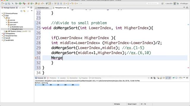28- Merge Sort implementation in Java смотреть онлайн