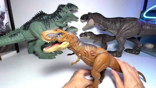 GIGA VS T-REX! Jurassic World Dominion Tyrannosaurus Rex vs Giganotosaurus Dinosaur Collections смотреть онлайн