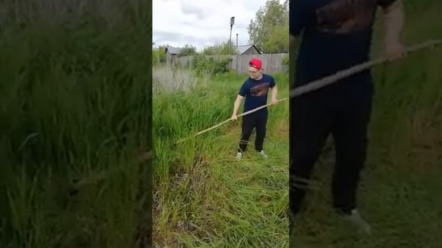 вот так цветёт хрен и плюс помогаю дорогому деду я косой кошу траву за домиком дачи(2) смотреть онлайн