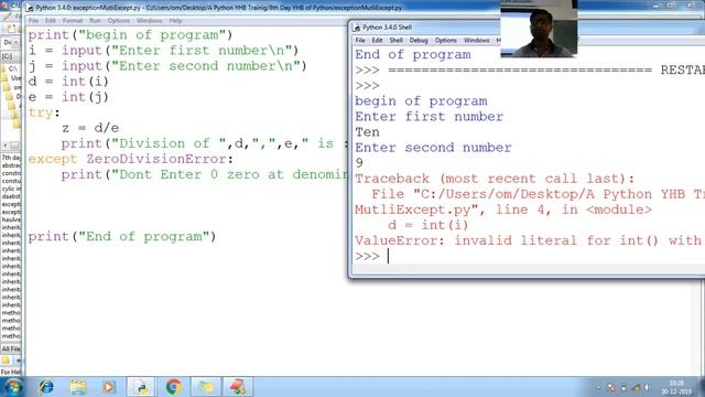 197 Python Single try with multiple except block Python Programming Tutorial for beginner to advanc смотреть онлайн