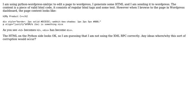 Wordpress: Page content sent from XML RPC is corrupted смотреть онлайн