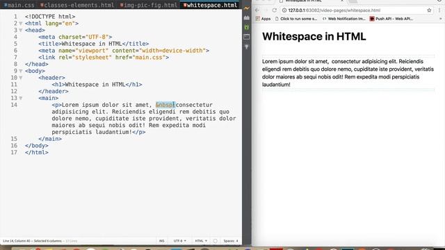Whitespace in HTML смотреть онлайн