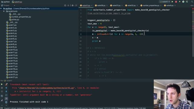 Let's Code Live :: Python Project Euler 15 (41part2) -Pandigital Prime смотреть онлайн