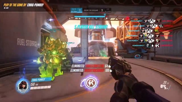 Saving the team from a thrower*(5 man dva wipe) смотреть онлайн