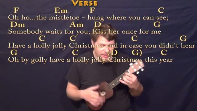 Holly Jolly Christmas - Ukulele Cover Lesson in C with Chords/Lyrics смотреть онлайн