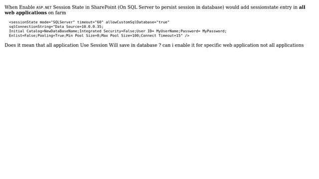 Does Enable ASP.NET Session State in SharePoint (On SQL Server to persist session in database)... смотреть онлайн