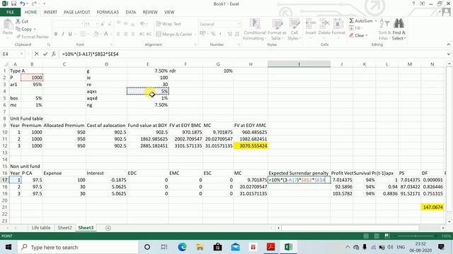 CM1 UNIT LINKED PRODUCTS -NPV AND ZEROISING RESERVES IN EXCEL смотреть онлайн