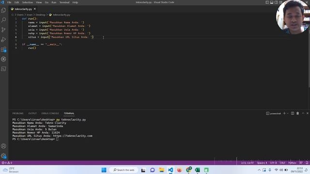 Membuat Contoh Program Biodata Python - Belajar Python смотреть онлайн