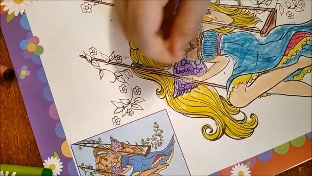 Раскраска для детей ПРИНЦЕССА. РИСУЕМ ПРИНЦЕССУ. Мультик - Раскраска. Учим цвета / ОБУЧАШКА смотреть онлайн