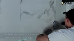 Монтаж стеновой панели/плитки имитация мрамора 60*60
