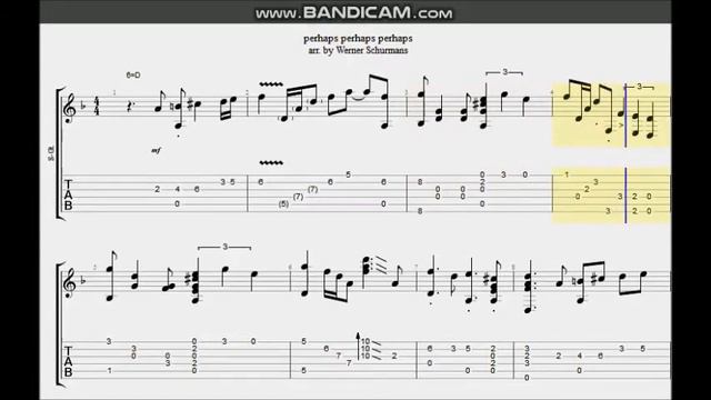 "Perhaps, Perhaps, Perhaps" tabs and score смотреть онлайн