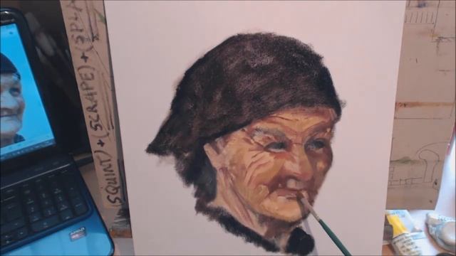 portrait sketch in oil paint of a old Russian woman alla prima смотреть онлайн