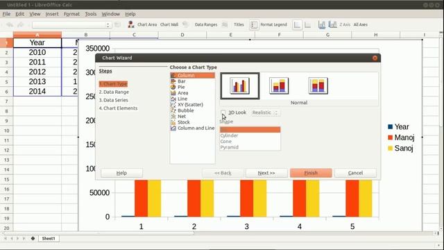 LibreOffice Calc - Column and Line Chart смотреть онлайн