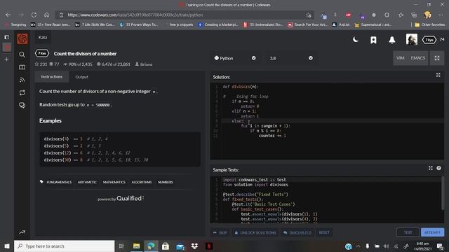 Counting Divisors Of A Number - Python смотреть онлайн