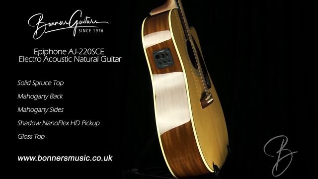 Epiphone AJ 220SCE Electro Acoustic Natural Guitar смотреть онлайн