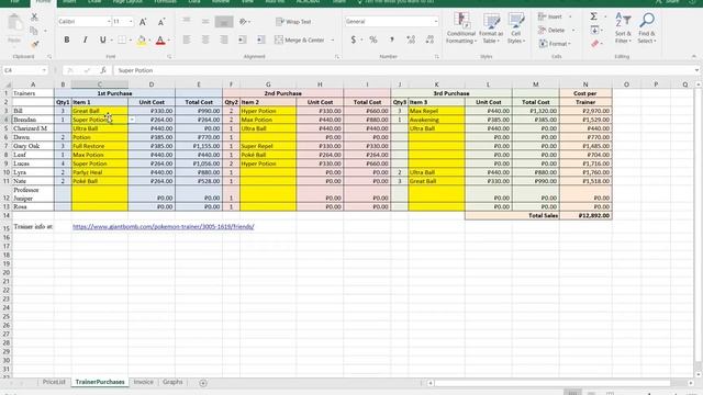 1 Excel tricks - retail invoicing example - dropdowns, lookups & graphs on 4 sheets смотреть онлайн
