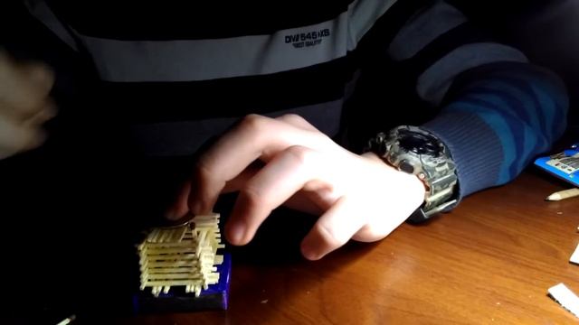 сборка основания кубика из спичек. Очень легко!!! смотреть онлайн