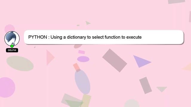 PYTHON : Using a dictionary to select function to execute смотреть онлайн