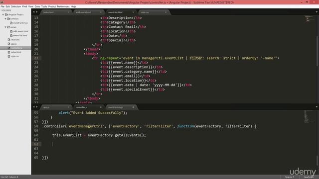 06 AngularJs Filters searchable - 004 Using filters inside controllers and services, and directive смотреть онлайн