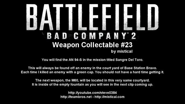 Battlefield: Bad Company 2 - Weapon Locations Achievement Guide Part 2 смотреть онлайн