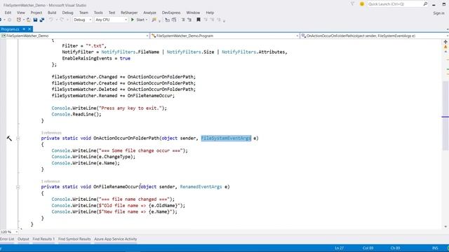 How to Monitor File or Directory using FileSystem Watcher in C# смотреть онлайн
