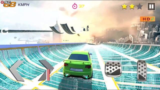 Mega Ramp Car Jumping Stunts Driving Racing 2020 - Impossible Car Games - Android GamePlay #3 смотреть онлайн