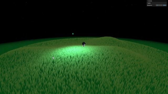 Generate grass base on any terrain model in three.js смотреть онлайн
