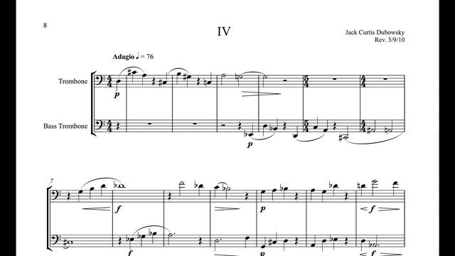 Trombone Duets No 2 – Trombone and Bass Trombone – Dubowsky – Sheet Music Look Inside смотреть онлайн