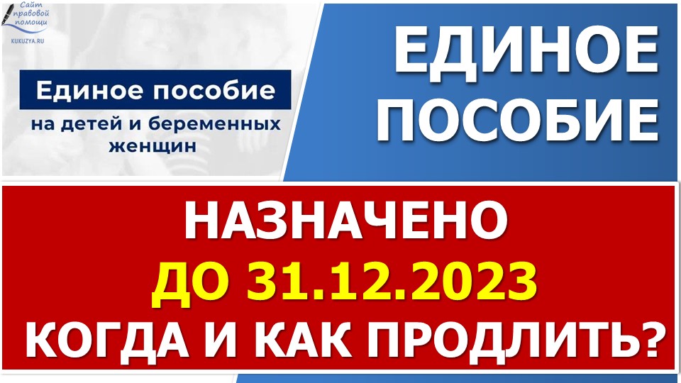 Когда и как подавать новое заявление на единое пособие, если срок заканчивается 31.12.2023 смотреть онлайн
