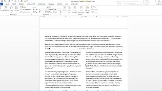 Continuous, Page, Column and Section Breaks - Word 2013 смотреть онлайн