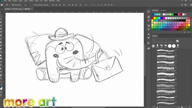 Рисуем персонажа слоника в Photoshop / Курс «Рисование в Photoshop для начинающих» от more-art.ru смотреть онлайн