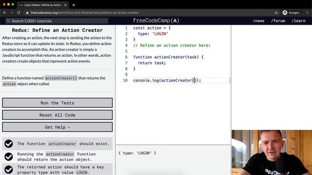 Define an Action Creator - Redux - Free Code Camp смотреть онлайн
