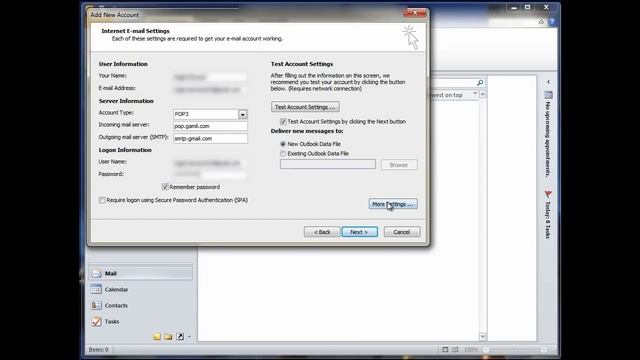 Add Gmail account to Microsoft Outlook 2010 смотреть онлайн