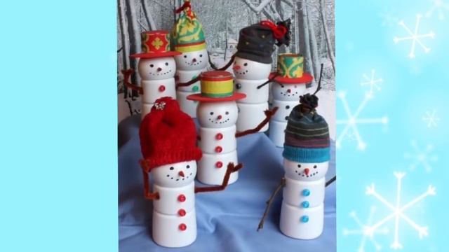 Снеговик из пластиковой бутылки. смотреть онлайн