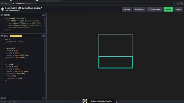 How to create react logo in CSS | React logo | Shapes in CSS смотреть онлайн