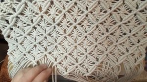 Процесс плетения наволочки на подушку.  Макраме.