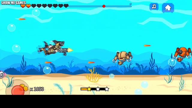 Robot Shark Attack + T.Rex Fossils - Full Game Play 1080 HD