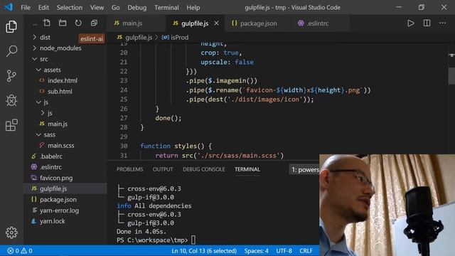 【Gulp4】フロントエンド環境構築１４（商用環境、開発環境のタスク制御の実装） смотреть онлайн
