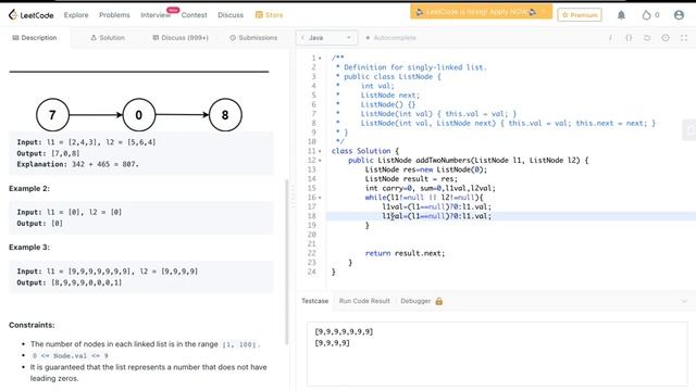 Add two numbers in the form of linked lists. Leetcode question for software engineering interviews смотреть онлайн
