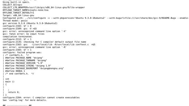 Unix & Linux: Configure: error: C compiler cannot create executables - while installing dvipng смотреть онлайн